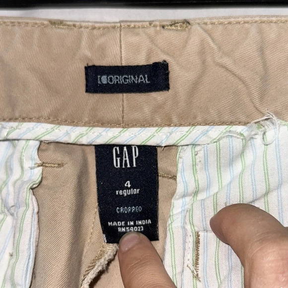 khaki GAP cropped pants size 4 - Picture 3 of 3